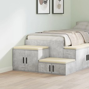 Armário de Armazenamento vidaXL Cinza Concreto 127x41x40 cm Madeira En