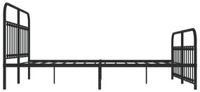 Estrutura de cama com cabeceira e pés 183x213 cm metal preto