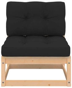 5 pcs conjunto lounge de jardim c/ almofadões pinho maciço