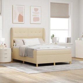 Cama Box Spring com Colchão Creme 160x200 cm Tecido