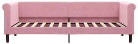 Sofá-cama com gavetão 80x200 cm veludo rosa