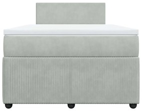 Cama boxspring com colchão 120x190 cm veludo cinzento-claro
