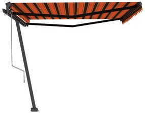 Toldo automático independente 450x350 cm laranja e castanho