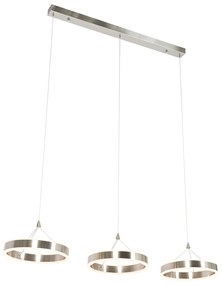 Candeeiro de suspensão em aço oblongo com LED regulável em 3 níveis 3-luzes - Lyani Design