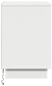 Armários de Cabeceira com Luzes LED 2 pcs Brancos 39x34,5x50 cm