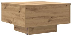 Mesa de Centro vidaXL com Luzes LED Carvalho Artesanal 55x55x31 cm