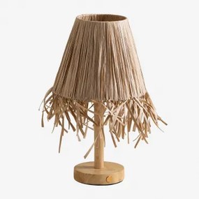 Candeeiro De Mesa Sem Fios Em Madeira Nozaine Natural - Sklum