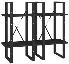 Estante com 4 prateleiras 40x30x140 cm pinho maciço preto