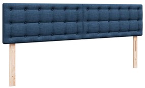 Estrutura de cama otomana com colchão 160x200 cm tecido azul