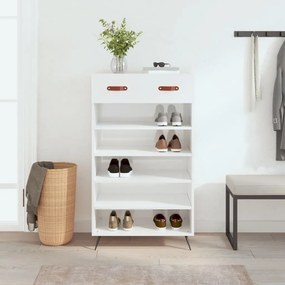 Sapateira 60x35x105 cm derivados de madeira branco brilhante