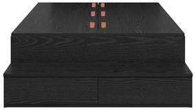 Estrutura de Cama Storage Madeira Negra 90x200 cm