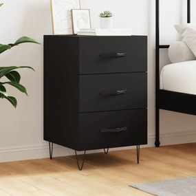 vidaXL Mesa de cabeceira 40x40x66 cm derivados de madeira preto