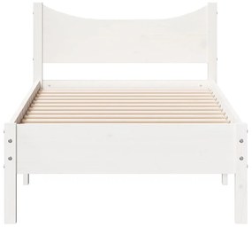 Cama sem colchão 75x190 cm madeira de pinho maciça branco