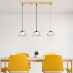 Candeeiro de Teto Boey – Dourado Brilhante – 144 x 35 x 121 cm
