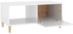 Mesa de centro 89,5x50x40 cm derivados madeira branco brilhante