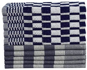 Conjunto de panos de cozinha 50 pcs algodão azul e branco