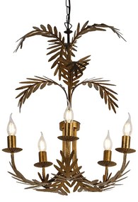 Candeeiro de candelabros vintage dourado 5 luzes - Botanica Rústico