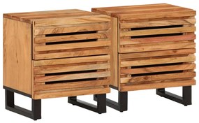Mesas de cabeceira 2 pcs 40x34x46 cm madeira de acácia maciça