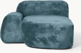 Módulo de canto com chaise longue em teddy-bouclé Wolke