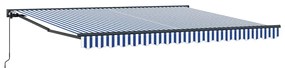 Toldo Retrátil Manual Azul e Branco 400x300 cm