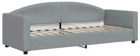 Sofá-cama c/ gavetão e colchões 80x200 cm tecido cinzento-claro