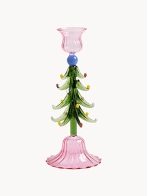 Castiçal de vidro artesanal Merry Tree