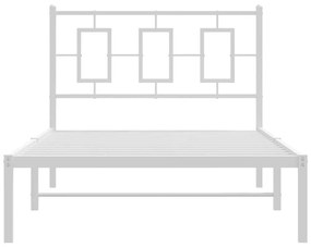 Estrutura de cama com cabeceira 100x190 cm metal branco