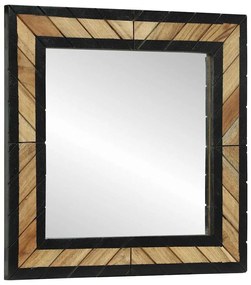 vidaXL Espelho de Parede Retangular Preto e Marrom 50 x 2 x 50 cm