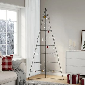 vidaXL Árvore de Natal para decoração 210 cm metal preto