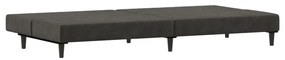 Sofá-cama de 2 lugares veludo cinzento-escuro