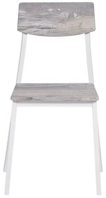 Conjunto de refeição 4 lugares cinzento e branco BISMARCK Beliani