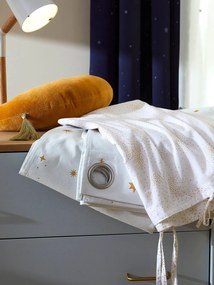 Agora -25%: Cortinado opaco, com ilhós, às estrelas branco medio estampado