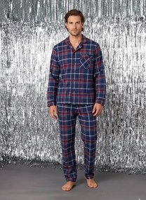 Pijama de Natal em flanela cápsula família, para homem bordeaux