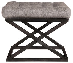 Pouffe Capraz – Preto e Cinzento – 50x42x40 cm