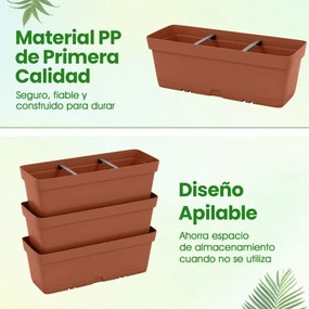 floreira de jardinagem, 6 peças, para vegetais, ervas aromáticas... castanho