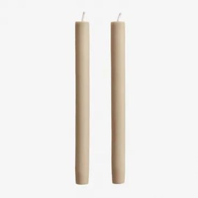 Pack De 2 Velas Decorativas Soraia Tapioca Bege - Sklum