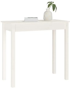 Mesa consola 80x40x75 cm madeira de pinho maciça branco