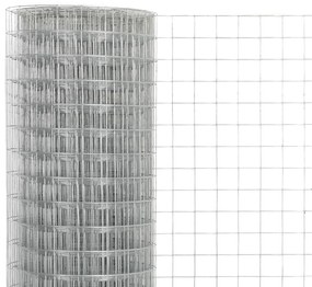 Cerca de arame p/ galinheiro 10x0,5 m aço galvanizado prateado