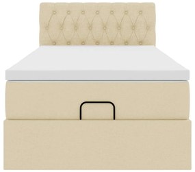 Cama otomana com colchão 90x200 cm tecido creme