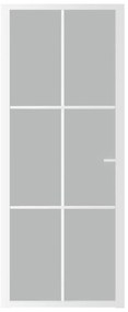 Porta de interior 83x201,5 cm vidro e alumínio branco mate