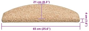 Tapetes de escadas 30 pcs 65x21x4 cm dourado