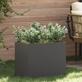 vidaXL Vaso de Jardim Preto 50 x 32 x 40 cm Aço laminado a frio