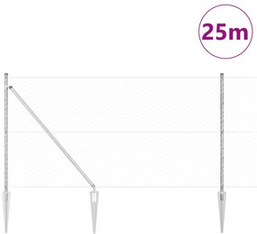 Cerca Hexagonal vidaXL 1.4x25 m Aço Galvanizado