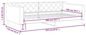 Sofá-cama 100x200 cm tecido preto