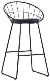 Bancos de bar 2 pcs couro artificial preto
