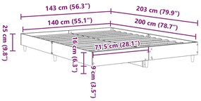 Estrutura de cama sem colchão 140x200 cm branco