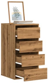 Cómoda com 4 Gavetas - 40x41x76 cm - derivados de madeira - carvalho a