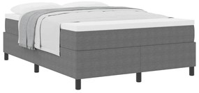 Camas Box Spring com colchão cinza claro, 140x200 cm, tecido de veludo