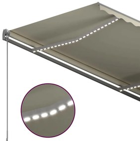 Toldo automático com LED e sensor de vento 300x250 cm creme