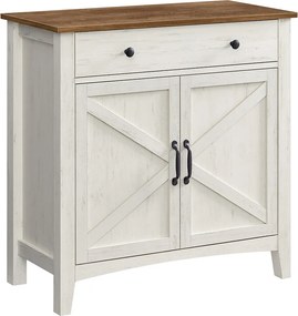Armário de cozinha com gavetas e portas 40 x 80 x 80 cm Branco vintage e castanho mel